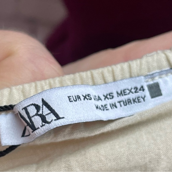 Zara bubble crop top size XS cream - Picture 4 of 5